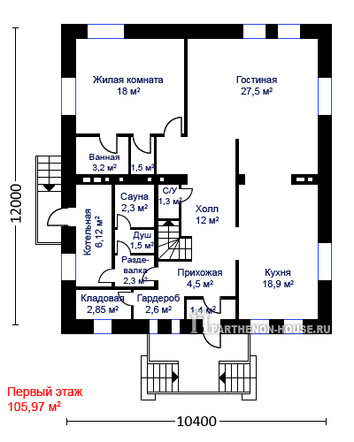 1 этаж Проект дома КА 213-19